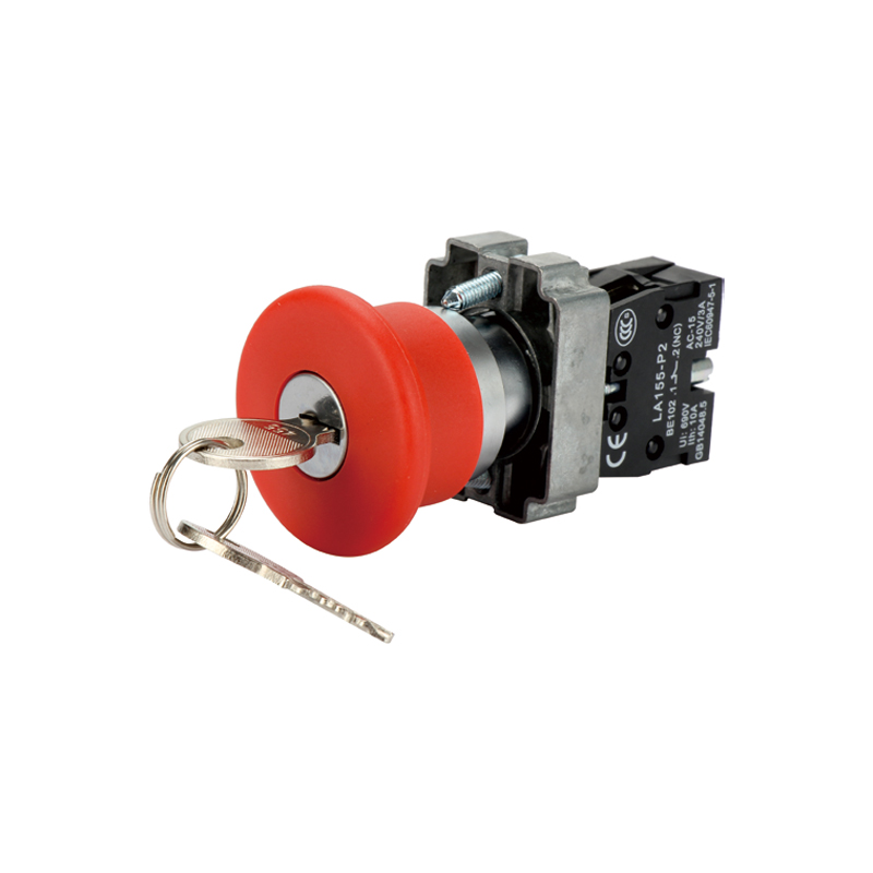 Emergency stop push button with key